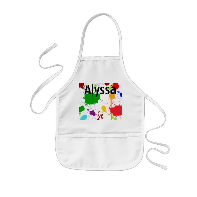 Delantal Infantil Paint Splats Apron del niño personalizado (Frente)