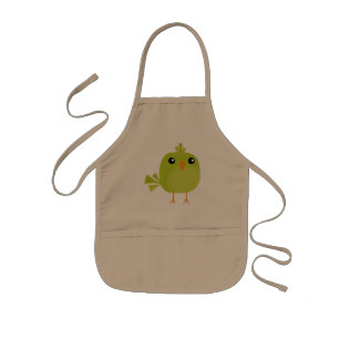 Delantal Infantil Pájaro Verde Dibujos Animados  