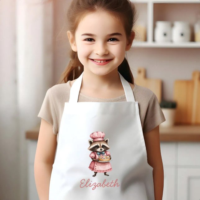 Delantal Infantil Panadería Mapache Lindo Personalizado (Subido por el creador)