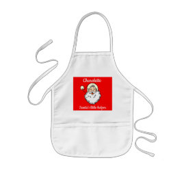 Delantal Infantil Papá Noel rojo y blanco personalizado
