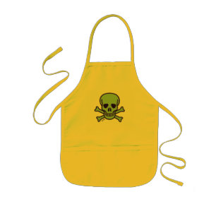 Delantal Infantil Papel de chef amarillo para los niños del cráneo v