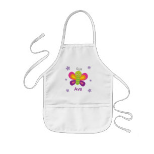 Delantal Infantil Paro de mariposa colorida personalizada para niños