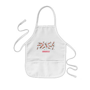 Delantal Infantil Patrón de personalizado de calamar rosa gracioso