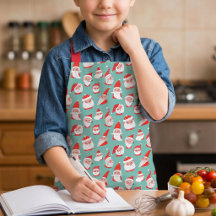 Delantal infantil patrón de Santa navidad reposter