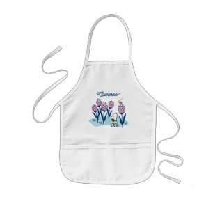 Delantal Infantil Peanus Snoopy & Woodstock Flower Añadir su nombr