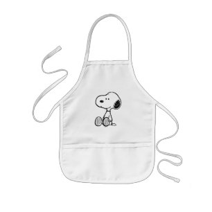 Delantal Infantil PEANUTS   Snoopy on Black White Comics