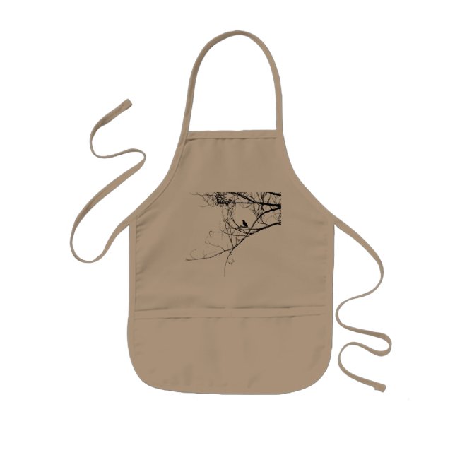 Delantal Infantil Pequeño Apron Black Bird (Frente)