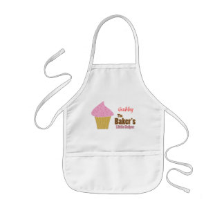 Delantal Infantil Pequeño ayudante de Baker para el pastel rosa