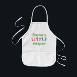 Delantal Infantil Pequeño ayudante de Santa<br><div class="desc">Un diseño festivo y colorido de Navidades infantiles. Lee "Santa's Little Helper" en colores arcoiris.</div>