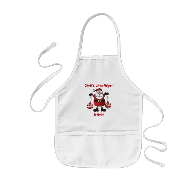 Delantal Infantil Pequeño ayudante de Santa | 🎅 Santa Claus (Frente)