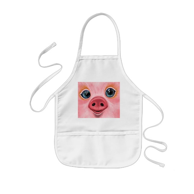 Delantal Infantil Pequeño bebé cerdito - Sonrisa (Frente)