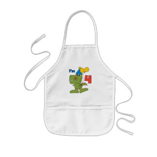 Delantal Infantil Pequeño Dino 4 camisetas de cumpleaños y regalos