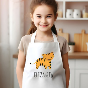 Delantal Infantil Pequeño Tigre Mono Personalizado