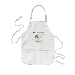 Delantal Infantil Perro de Dibujos Animados con Frase Divertida