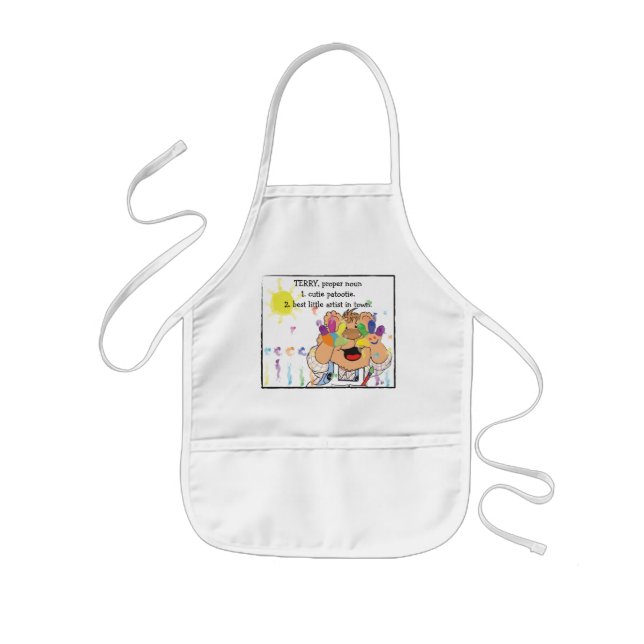 Delantal Infantil Personaliza a Apron como "el mejor artista pequeño (Frente)