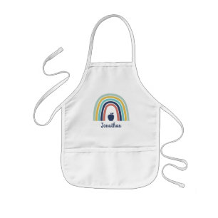 Delantal Infantil Personalizado boho moderno fruta de manzana arco i