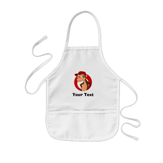 Delantal Infantil Personalizado de chimpancé personalizado (Frente)
