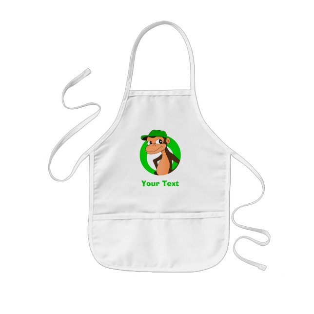 Delantal Infantil Personalizado de chimpancé personalizado (Frente)