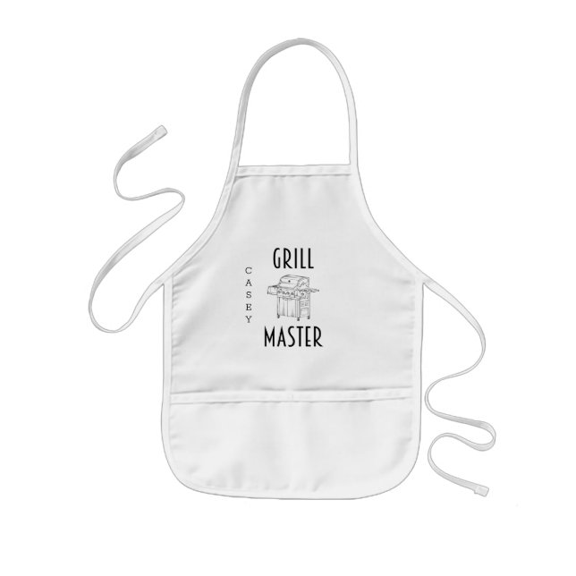 Delantal Infantil Personalizado de cocina infantil Grill Master (Frente)