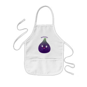 Delantal Infantil Personalizado de fruta púrpura feliz