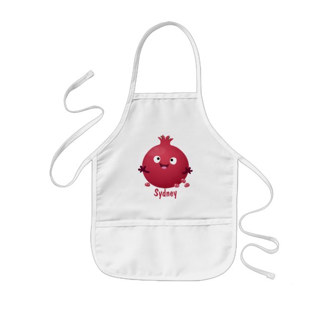 Delantal Infantil Personalizado de frutas pomegranadas alegres (Frente)