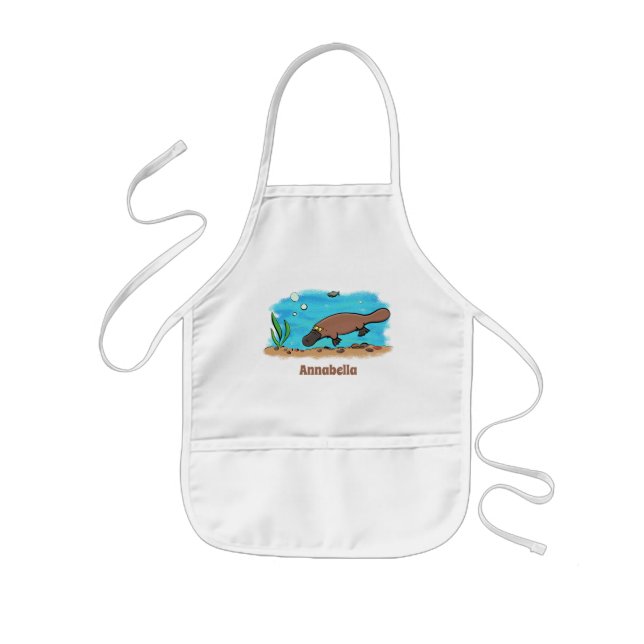Delantal Infantil Personalizado de natación de Platypus Cute (Frente)