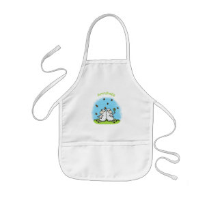 Delantal Infantil Personalizado de ovejas y mariposas