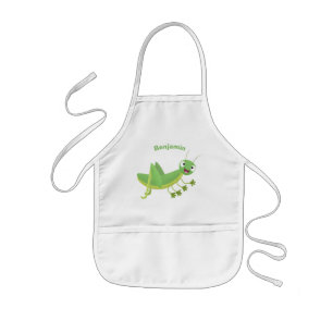 Delantal Infantil Personalizado de saltamontes alegre verde