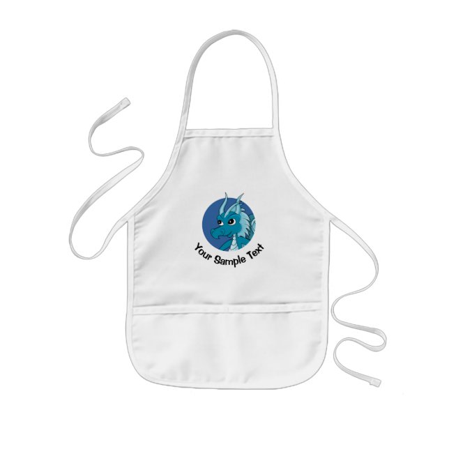 Delantal Infantil Personalizado del dragón azul (Frente)