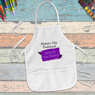 Delantal Infantil Personalizado Diversión preescolar Purple Scrap Pa