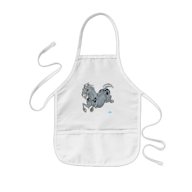 Delantal Infantil Personalizado loco de los niños de caballos Apron (Frente)