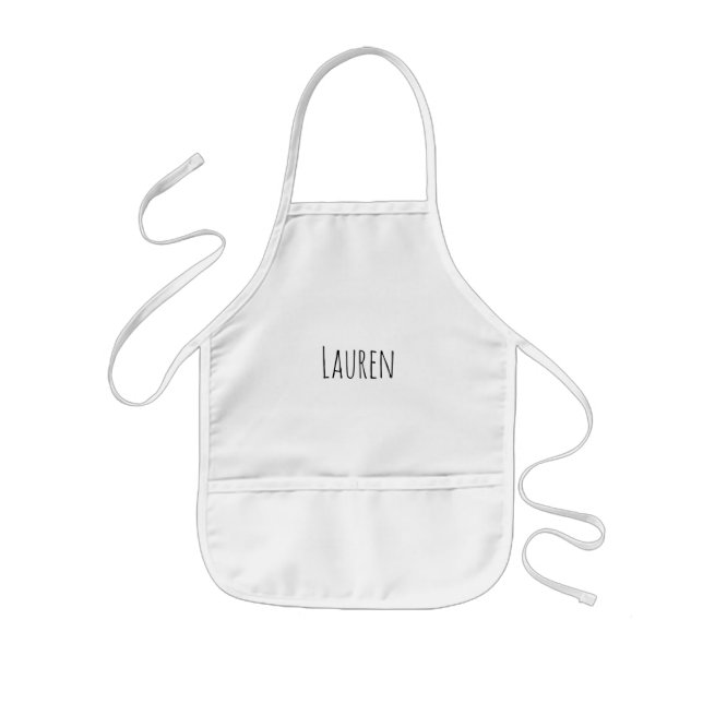 Delantal Infantil Personalizado Mínimo Moderno Kids Apron Kitchen Cr (Frente)