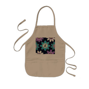 Delantal Infantil Personalizado Monograma Apron de niños de flores