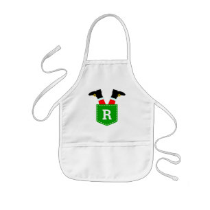 Delantal Infantil Personalizado Monogramado Santa en Apron de Pocket