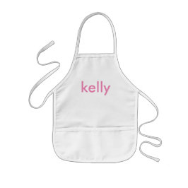 Delantal Infantil Personalizado rosa minimalista