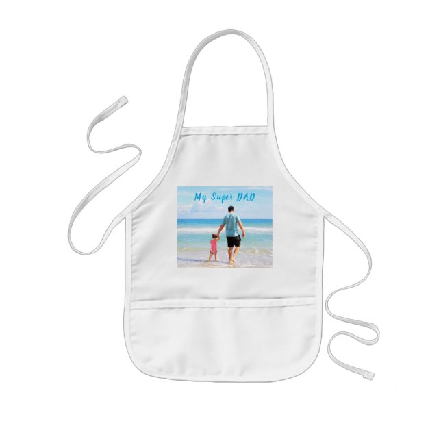 Delantal Infantil Personalizado Tu papá Foto y Apron de texto con te (Frente)