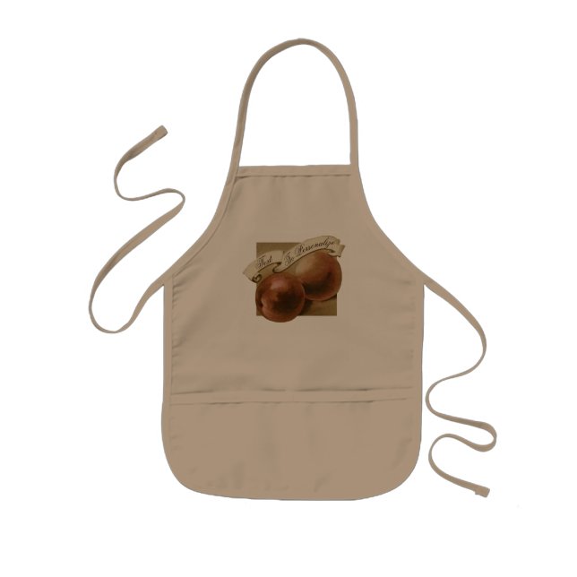 Delantal Infantil Personalizado Viejo Colegio de Fruta Retro (Frente)