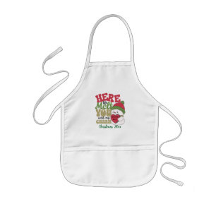 Delantal Infantil PERSONALIZAR al hombre de nieve rojo y verde 'MELT