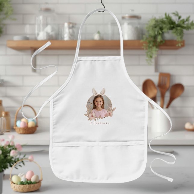 Delantal Infantil Personalized Easter Bunny Photo Kids Apron (Subido por el creador)