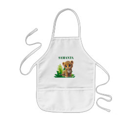 Delantal Infantil Personalized Leopard Kids Art Apron