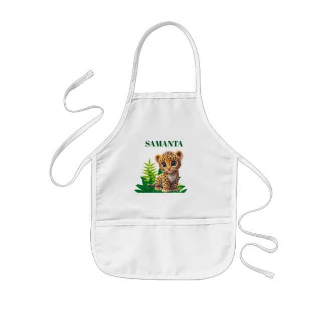 Delantal Infantil Personalized Leopard Kids Art Apron (Frente)