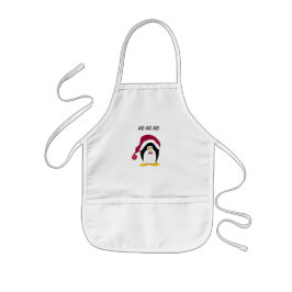 Delantal Infantil Pingüino de dibujos animados con sombrero de Santa