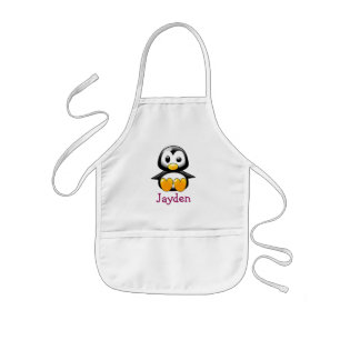 Delantal Infantil Pingüino lindo del dibujo animado personalizado
