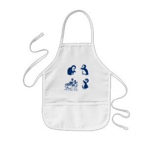 Delantal Infantil Pingüinos, ballenas y delfín