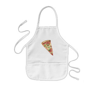 Delantal Infantil pizza de rebanada de acuarela
