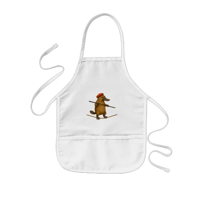 Delantal Infantil Plato ornitorrinco equilibrista (Frente)