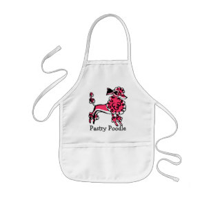 Delantal Infantil Poodle de pastelería rosa de los años 50