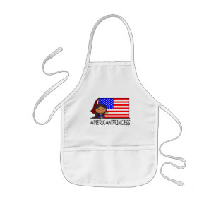 Delantal Infantil Princesa americana linda Flag del clip art del