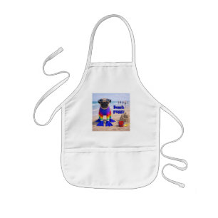 Delantal Infantil Pug de Playa