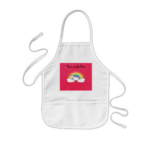 Delantal Infantil Purpurina del rosa del unicornio del arco iris